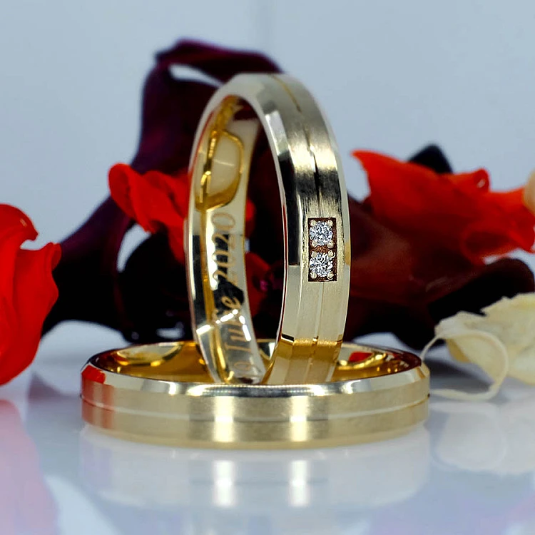 Fedi nuziali v841 in Oro o Platino con Diamanti