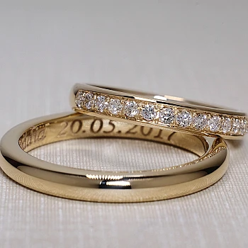 18k Gold Wedding Rings with Diamonds - model v860