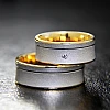 Gouden en diamanten trouwringen v869